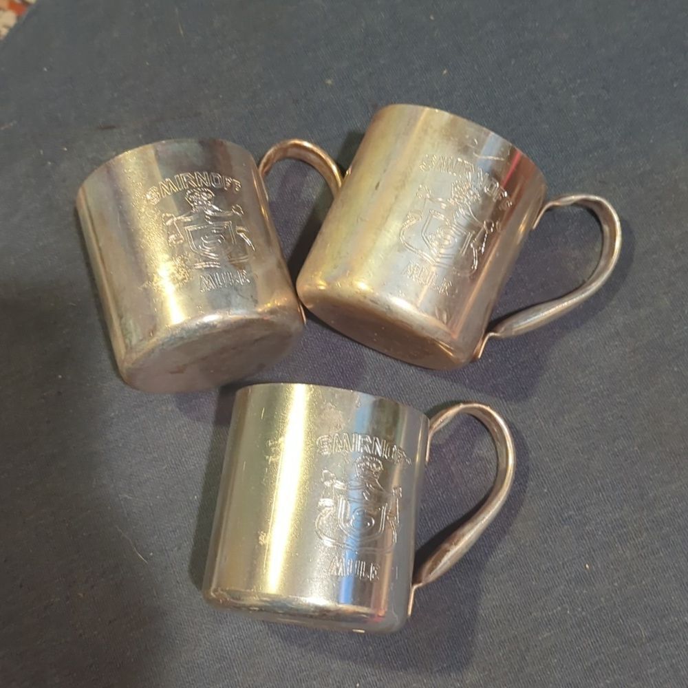 3-OG, Smirnoff Vintage Vodka Moscow Mule Cup 10 oz Aluminum Copper mugs